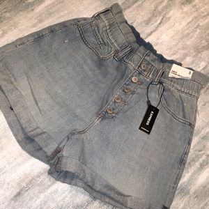 Express brand new highwaisted light blue shorts.